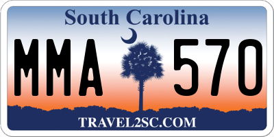 SC license plate MMA570