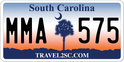 SC license plate MMA575