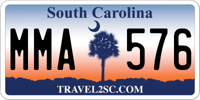 SC license plate MMA576