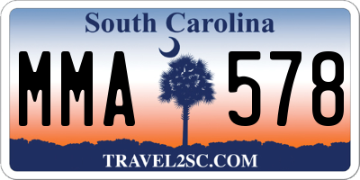 SC license plate MMA578