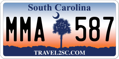 SC license plate MMA587