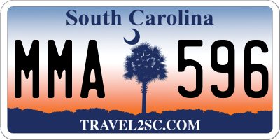 SC license plate MMA596