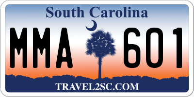 SC license plate MMA601