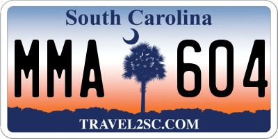 SC license plate MMA604