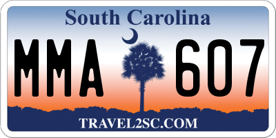 SC license plate MMA607