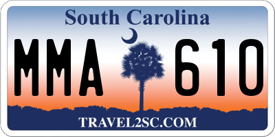 SC license plate MMA610