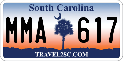 SC license plate MMA617