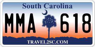 SC license plate MMA618