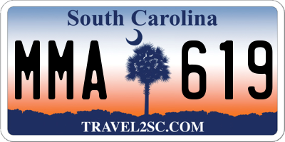 SC license plate MMA619