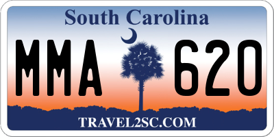 SC license plate MMA620