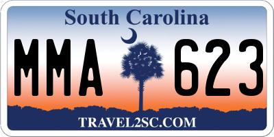 SC license plate MMA623