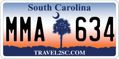 SC license plate MMA634