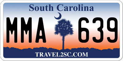 SC license plate MMA639