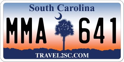 SC license plate MMA641