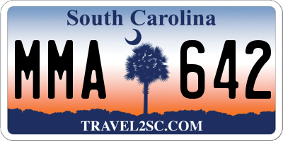 SC license plate MMA642