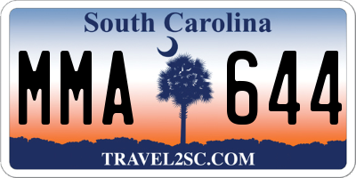 SC license plate MMA644