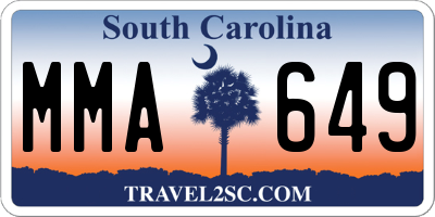 SC license plate MMA649