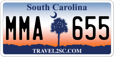 SC license plate MMA655