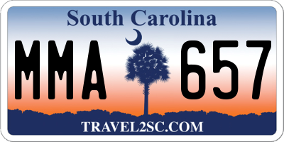 SC license plate MMA657