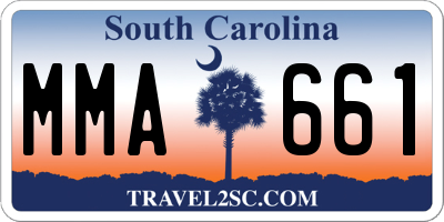 SC license plate MMA661