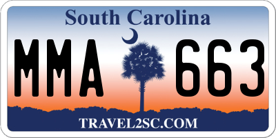 SC license plate MMA663