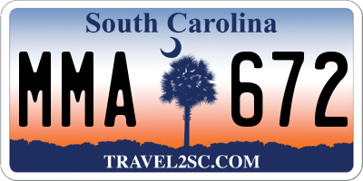 SC license plate MMA672