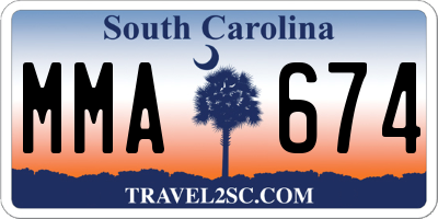 SC license plate MMA674
