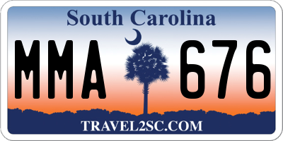 SC license plate MMA676