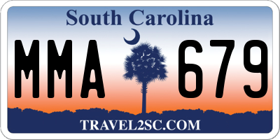 SC license plate MMA679
