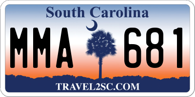 SC license plate MMA681