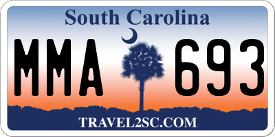 SC license plate MMA693