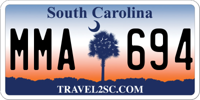 SC license plate MMA694