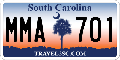 SC license plate MMA701