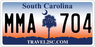 SC license plate MMA704