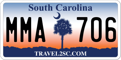 SC license plate MMA706