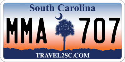 SC license plate MMA707