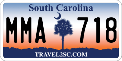 SC license plate MMA718