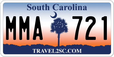 SC license plate MMA721