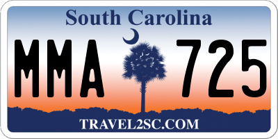SC license plate MMA725