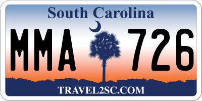 SC license plate MMA726