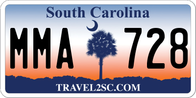 SC license plate MMA728