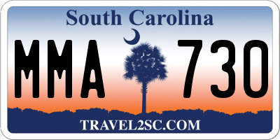SC license plate MMA730