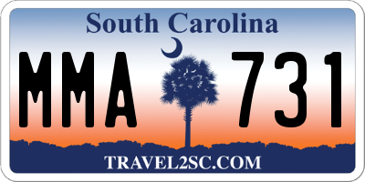 SC license plate MMA731