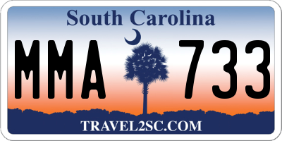 SC license plate MMA733