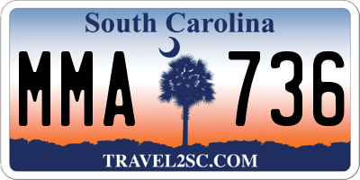 SC license plate MMA736