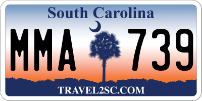 SC license plate MMA739