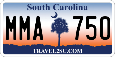 SC license plate MMA750