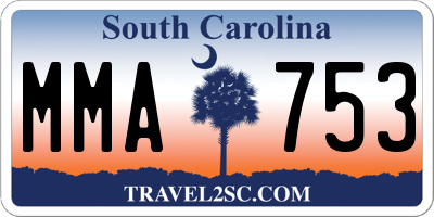 SC license plate MMA753