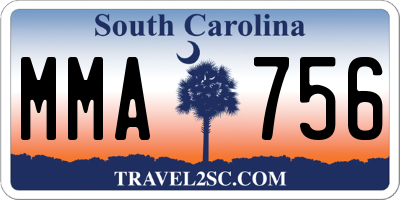 SC license plate MMA756
