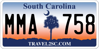 SC license plate MMA758